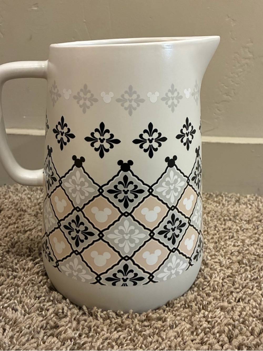 Rare DISNEY PARKS Homestead Collection Ceramic Pitcher Mickey Icon Nordic Farm - Picture 2 of 7